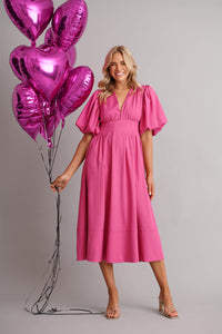 Magenta Daydream Midi Dress