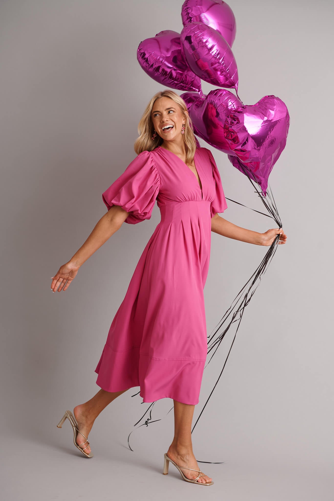 Magenta Daydream Midi Dress