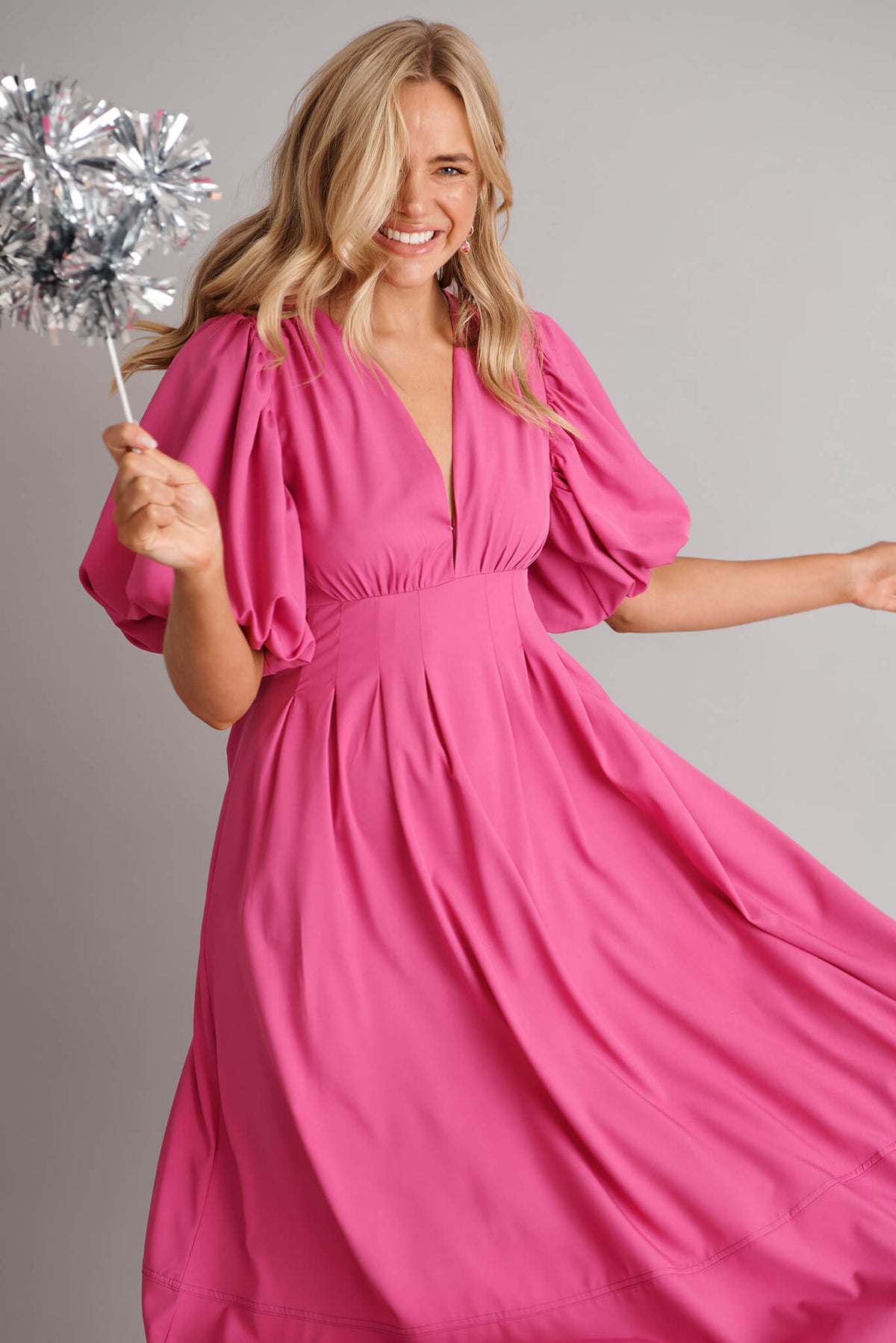 Magenta Daydream Midi Dress