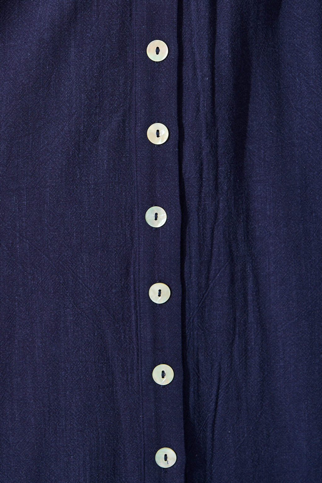 Navy Linen Blend Midi Dress - Daysia