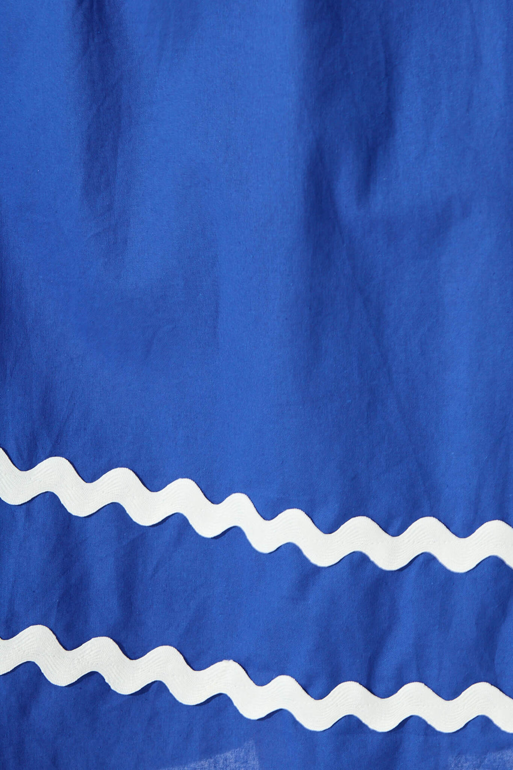 Cobalt Maxi Dress with White Trim - Cotton Summer Wear