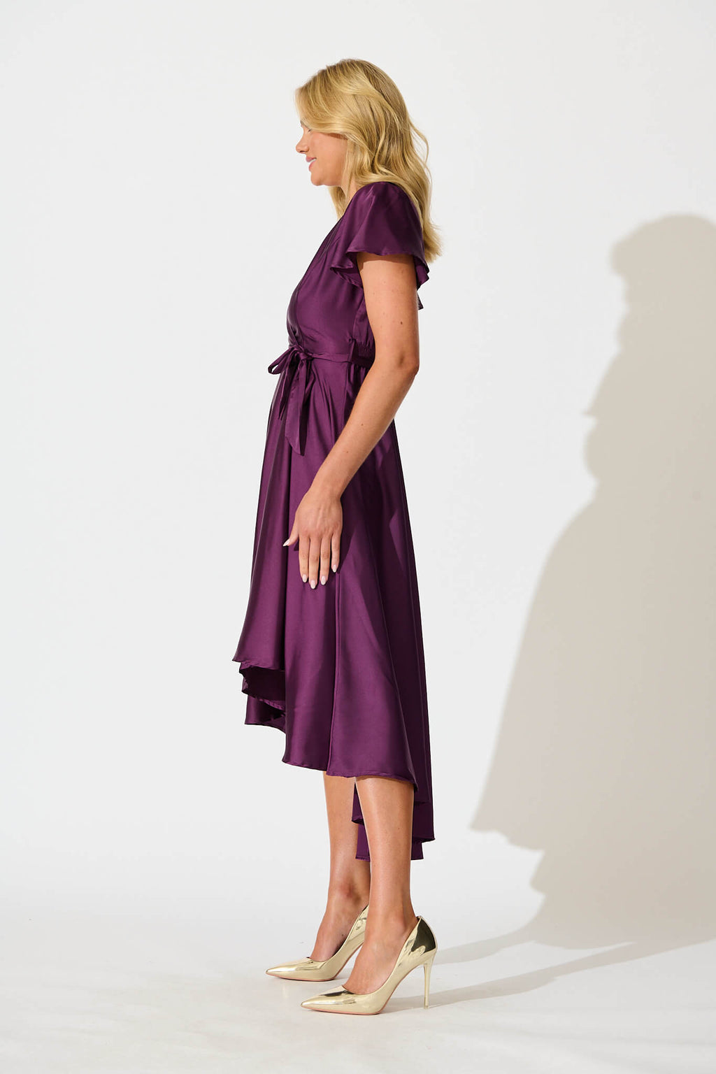 Plum Satin Maxi Dress