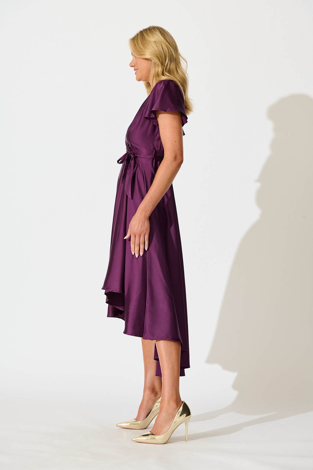 Plum Satin Maxi Dress