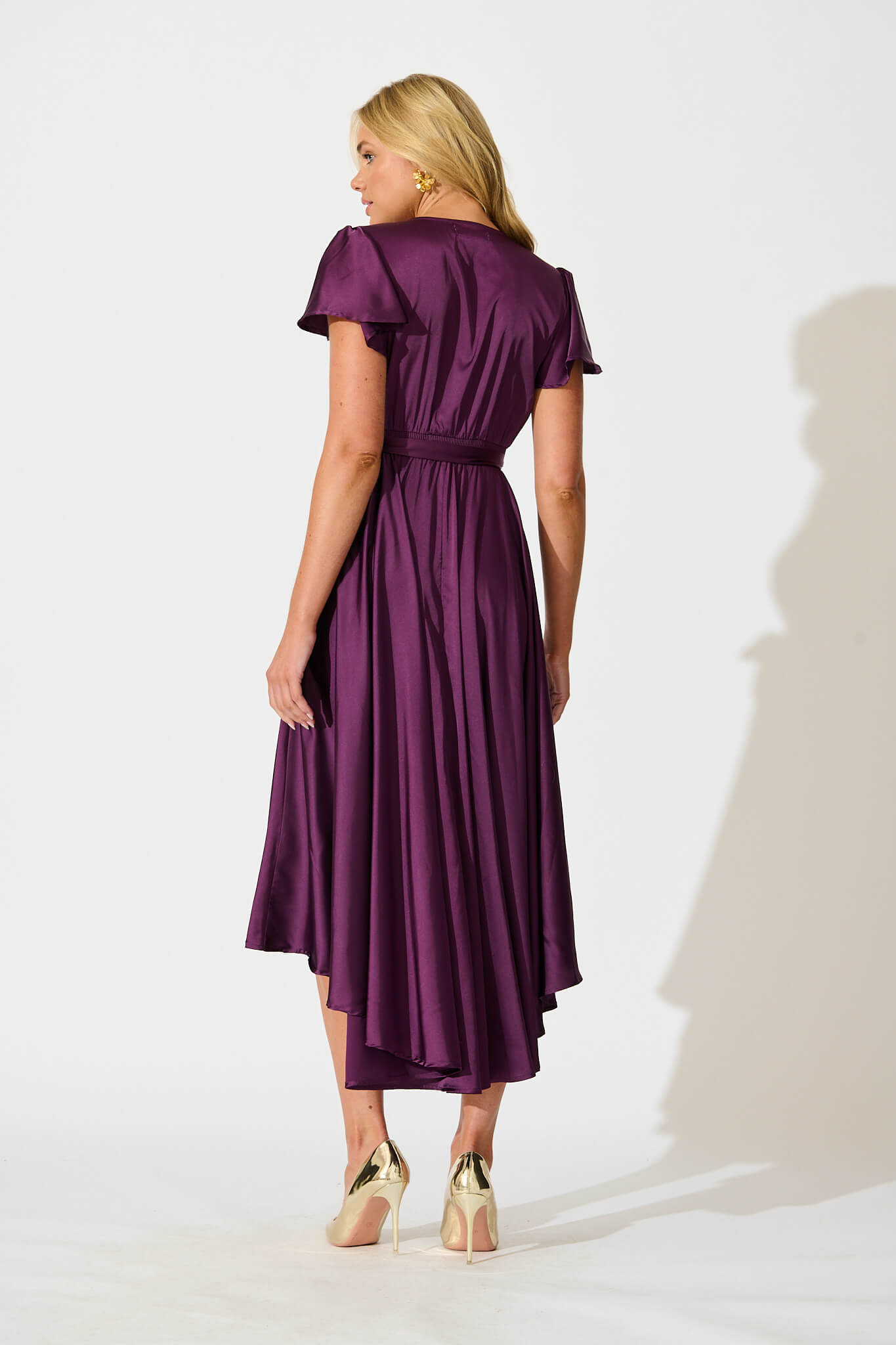 Plum Satin Maxi Dress