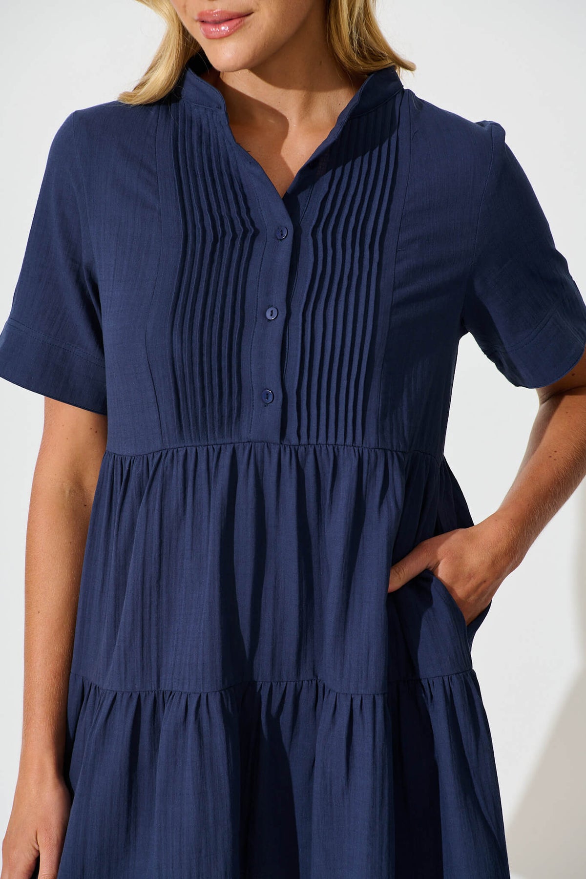 Navy Cotton Smock Dress from Vienna