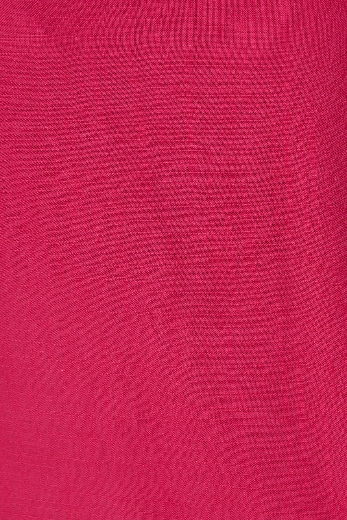Deep Rose Cotton Linen Blend Melanie Top