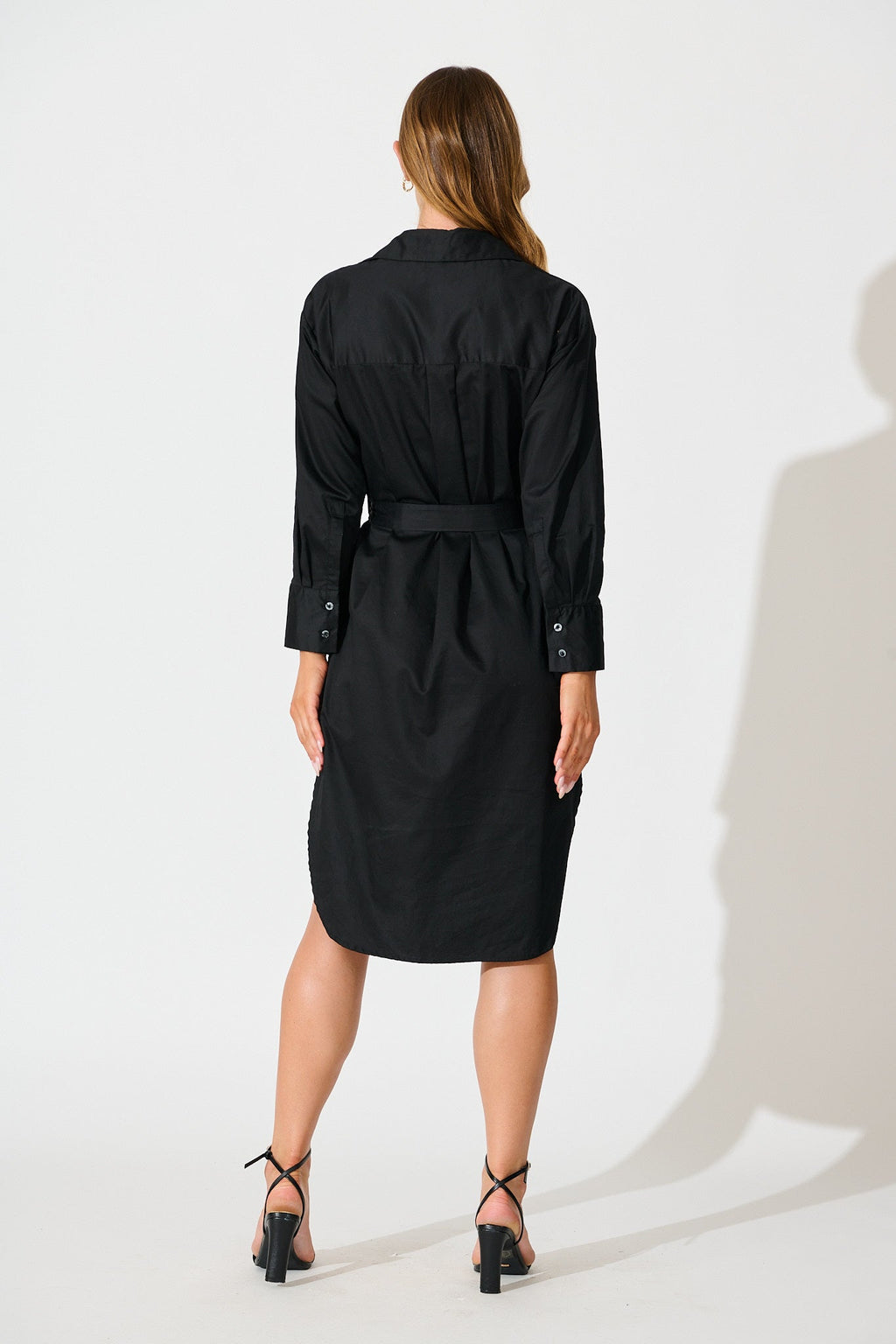 Black Cotton Mariela Shirt Dress