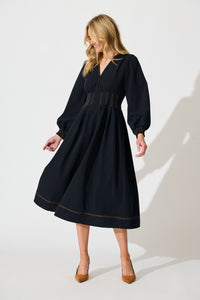 Navy Ariella Midi Dress