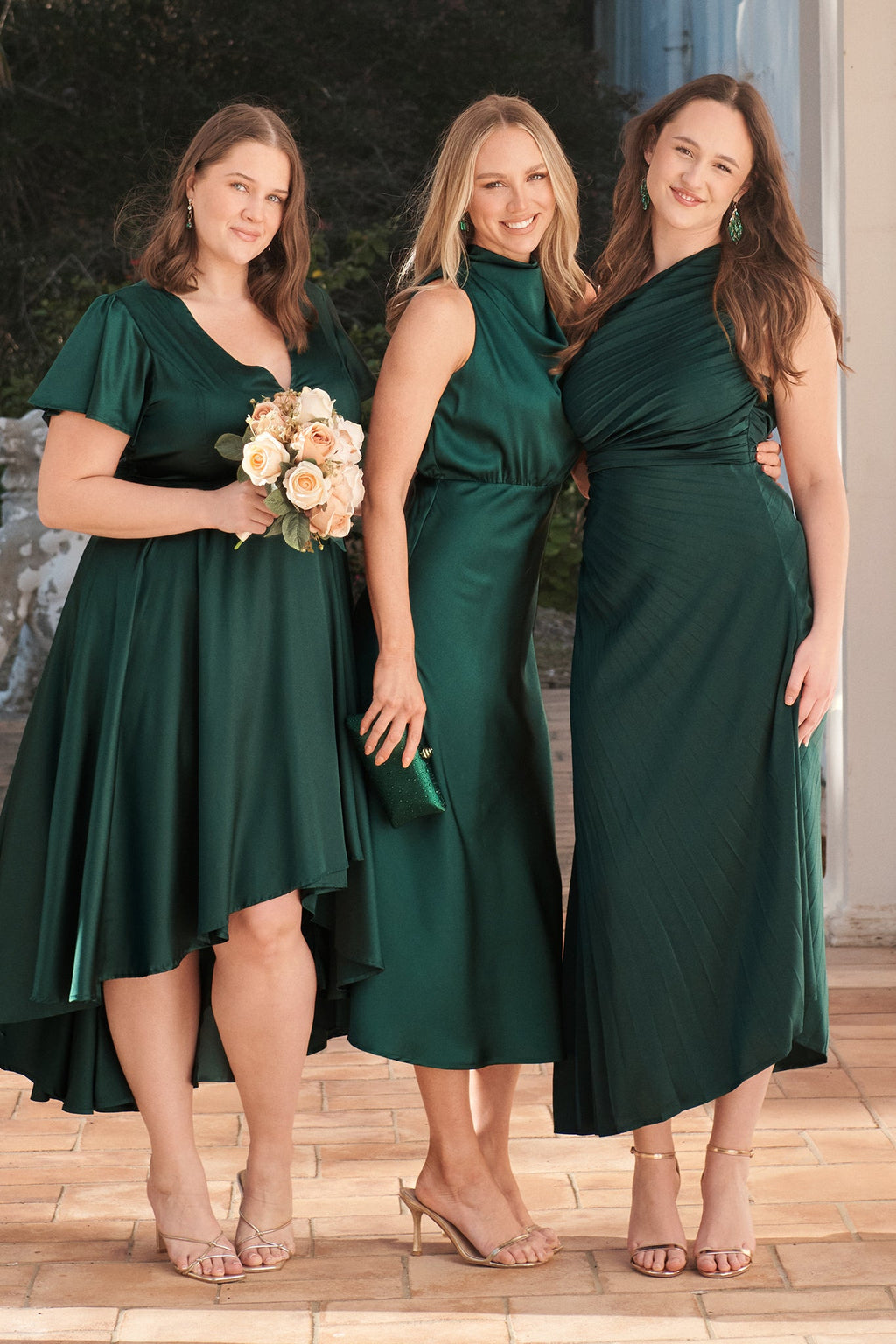 Emerald One-Shoulder Maxi Dress