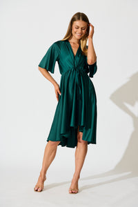 Emerald Green Satin Helsinki Dress
