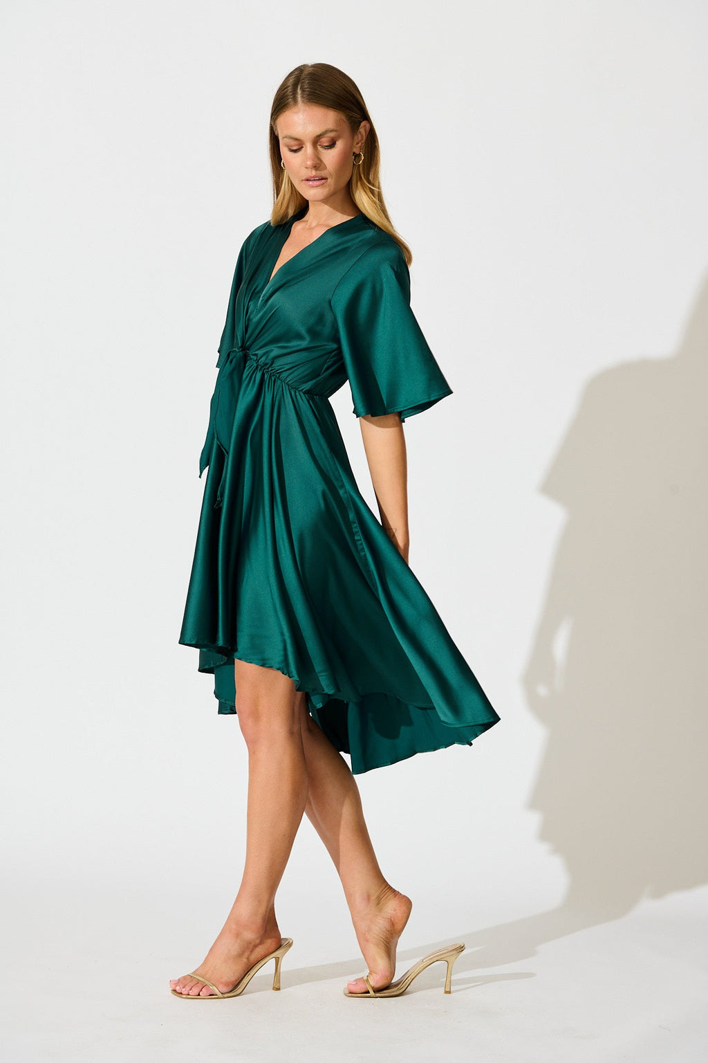 Emerald Green Satin Helsinki Dress