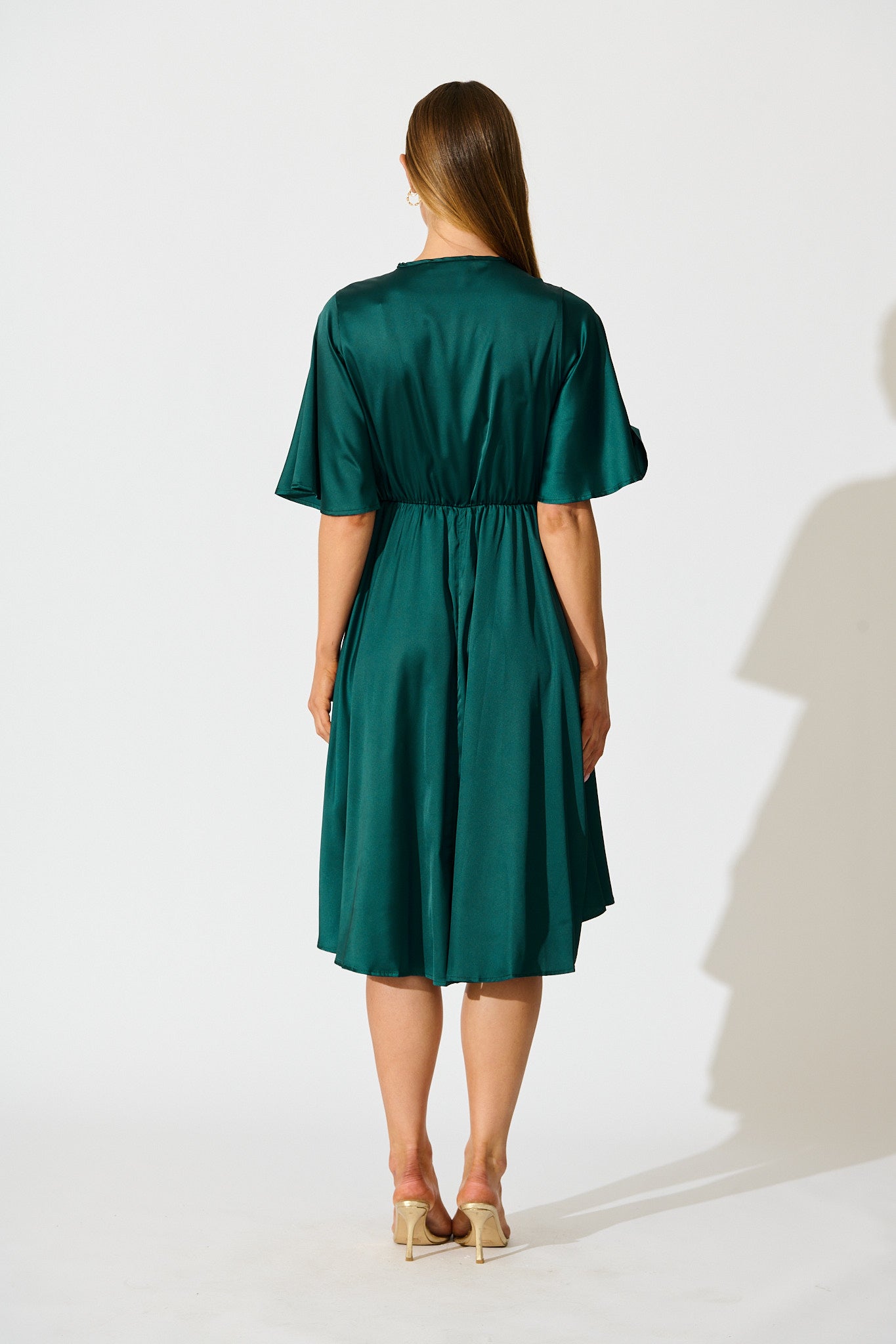 Emerald Green Satin Helsinki Dress