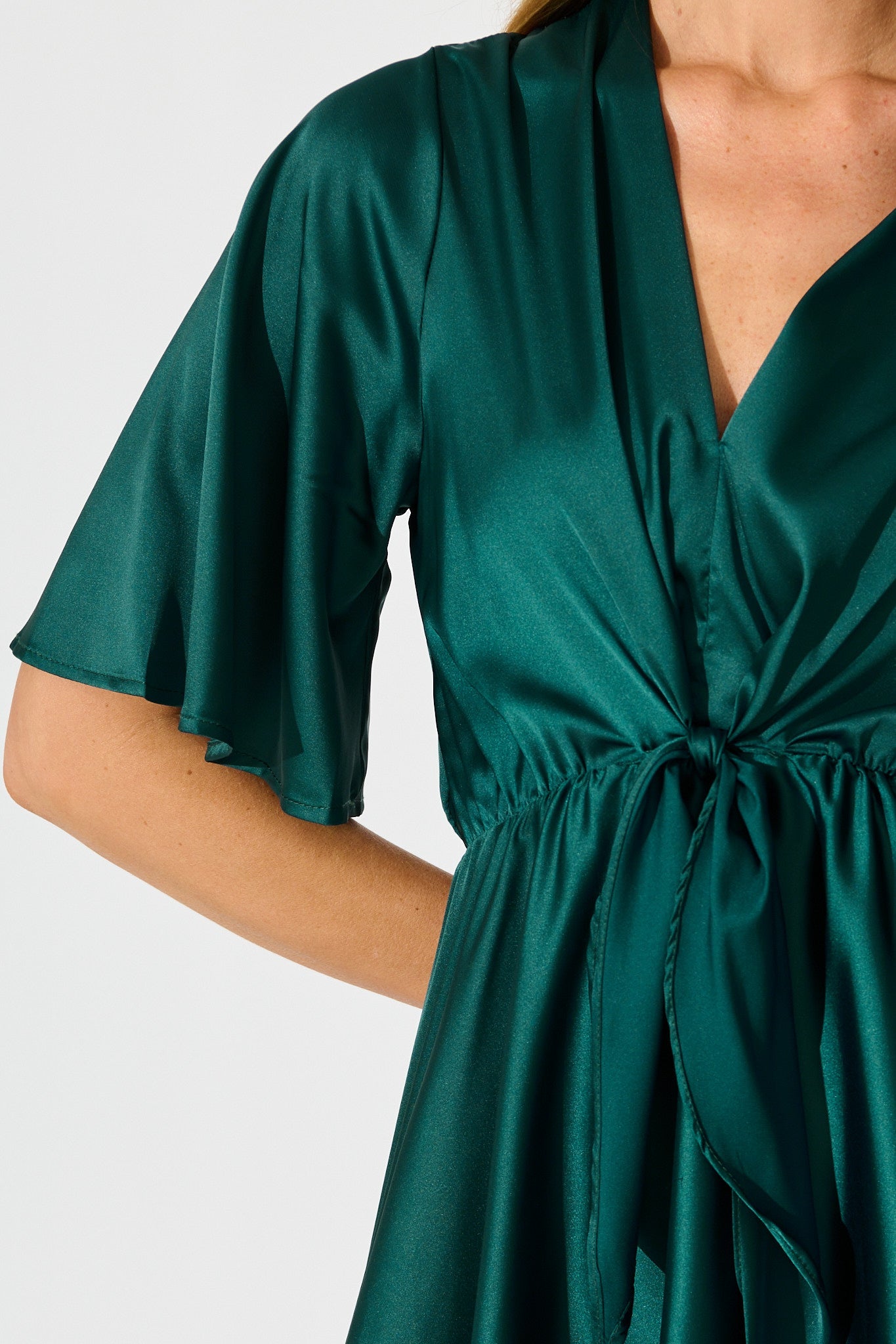 Emerald Green Satin Helsinki Dress