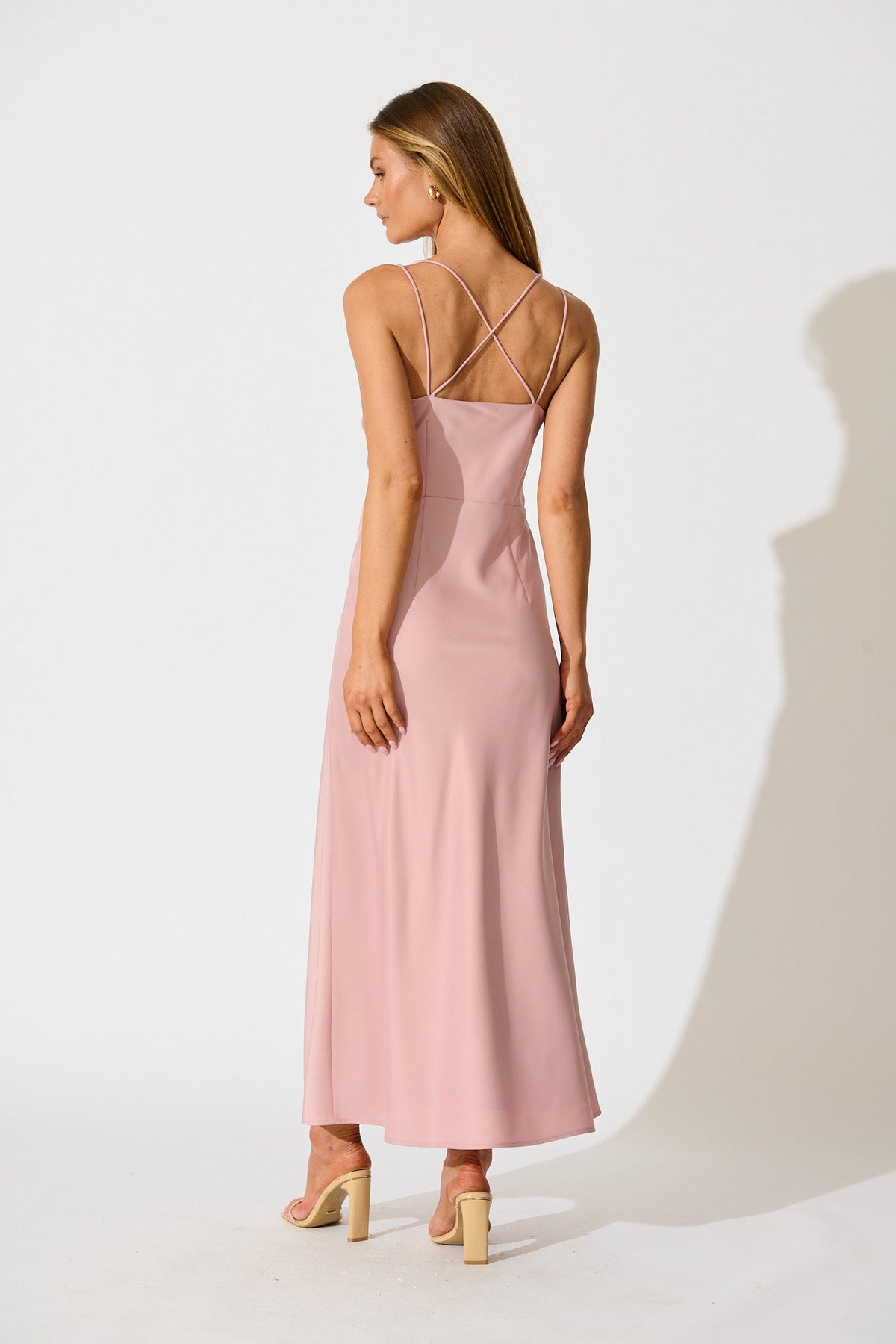 Blush Satin Timeless Maxi Dress