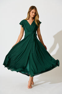 Emerald Chiffon Wynter Maxi Dress