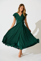 Pre-Order: Emerald Chiffon Wynter Maxi Dress