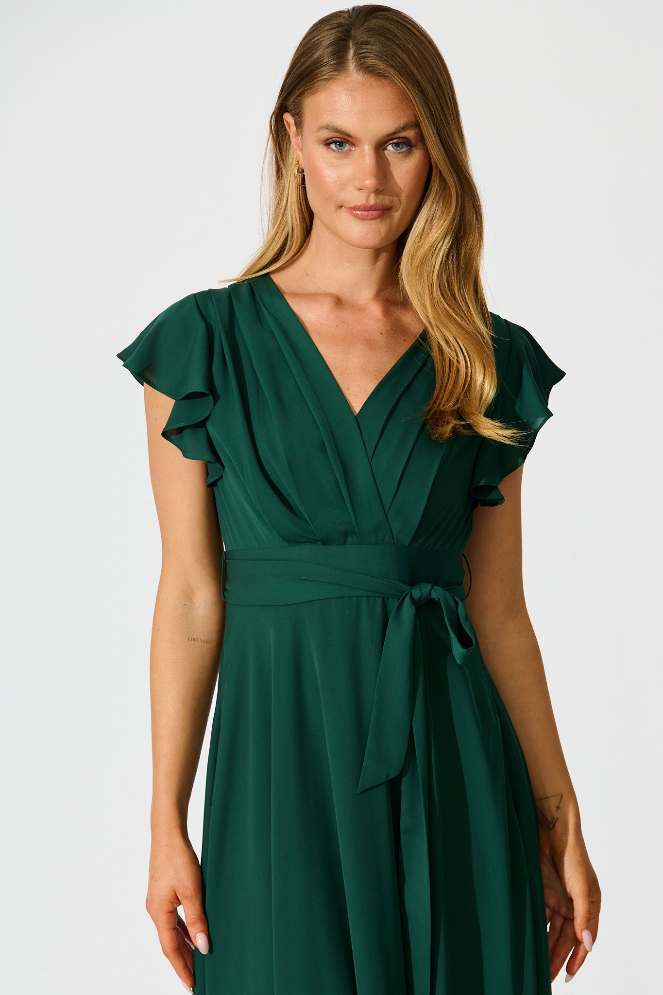 Emerald Chiffon Wynter Maxi Dress