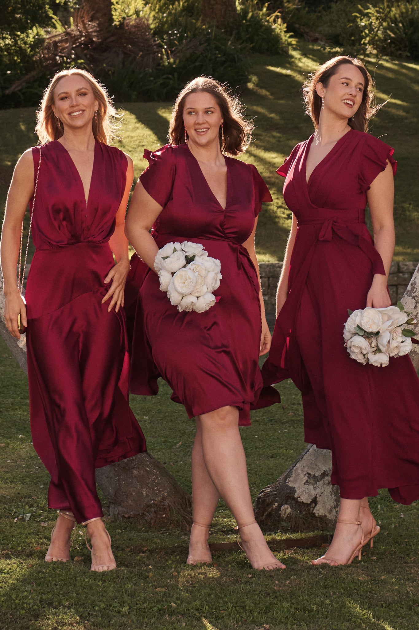 Wine Satin Loulou Maxi Dress