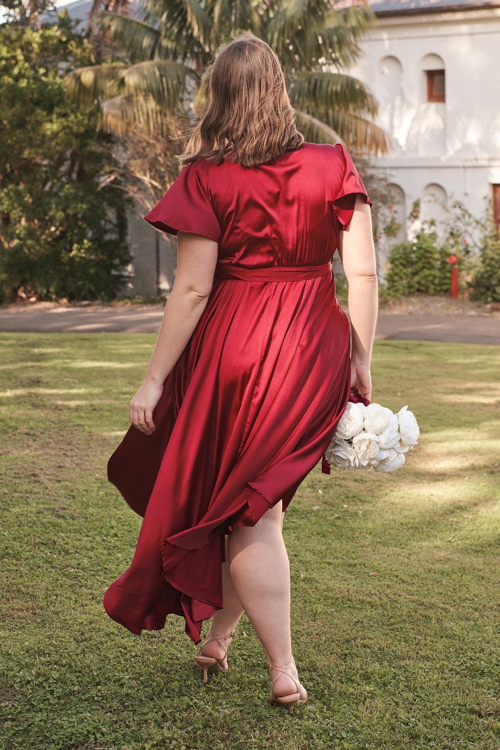 Wine Satin Loulou Maxi Dress
