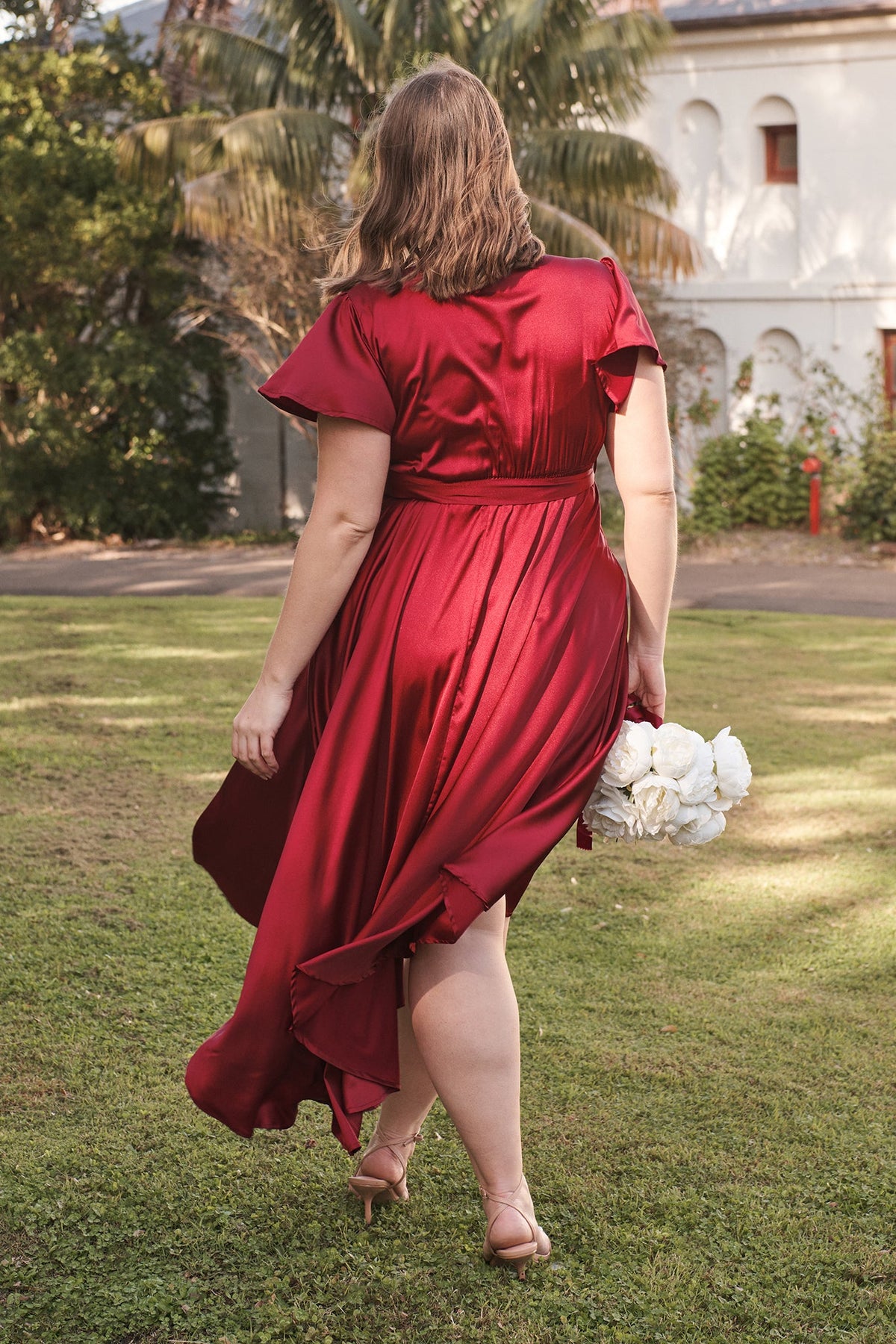 Wine Satin Loulou Maxi Dress