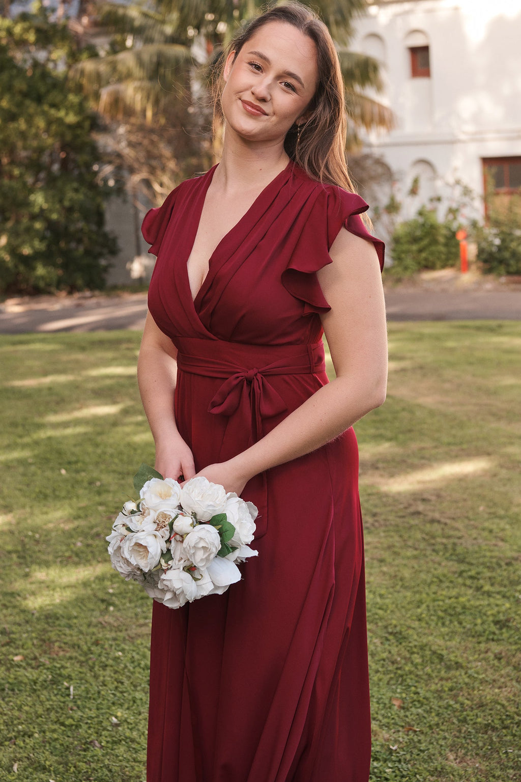 Wine Chiffon Wynter Maxi Dress