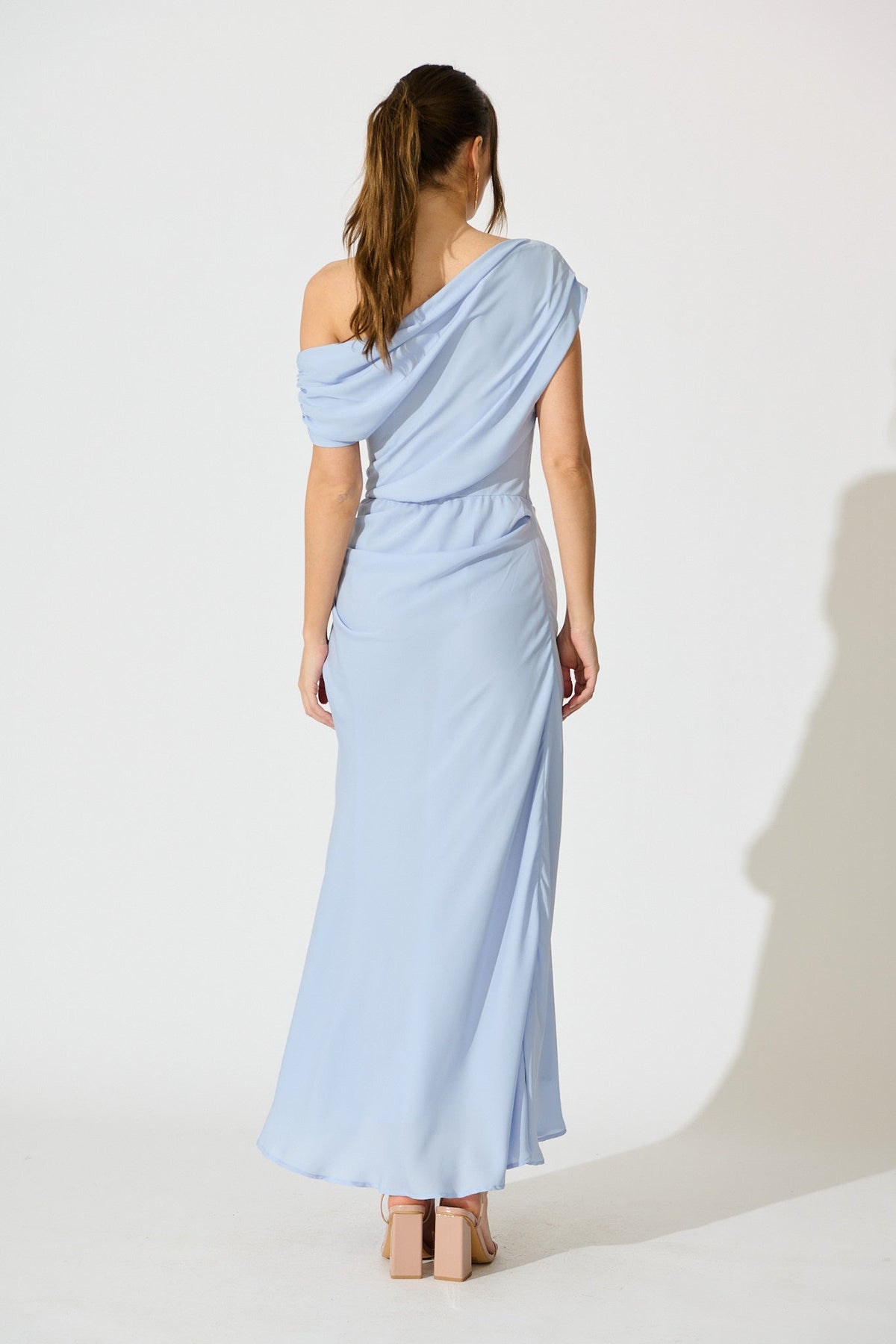Marielle Dusty Blue Off-Shoulder Maxi Dress