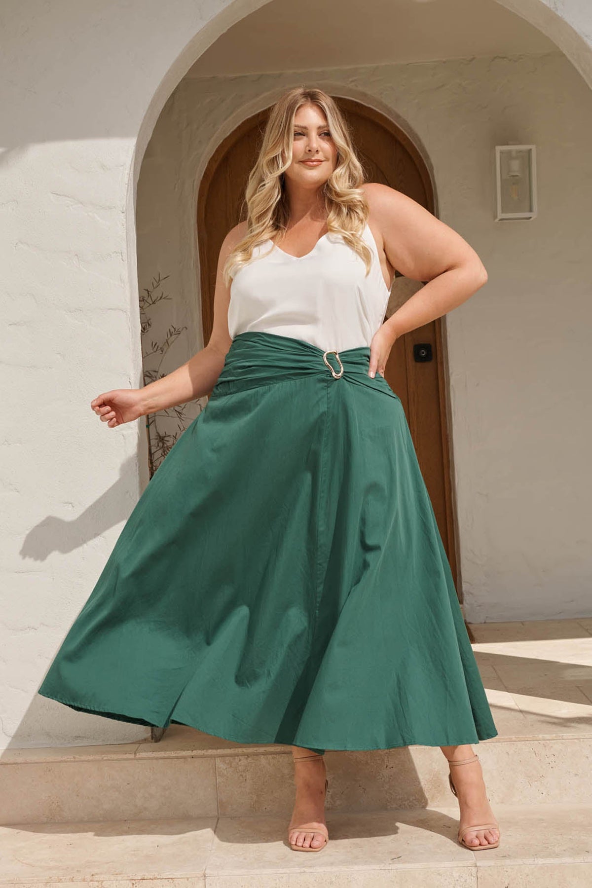 Emerald Dusk to Dawn Maxi Skirt