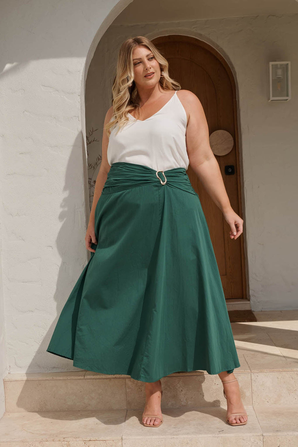 Emerald Dusk to Dawn Maxi Skirt