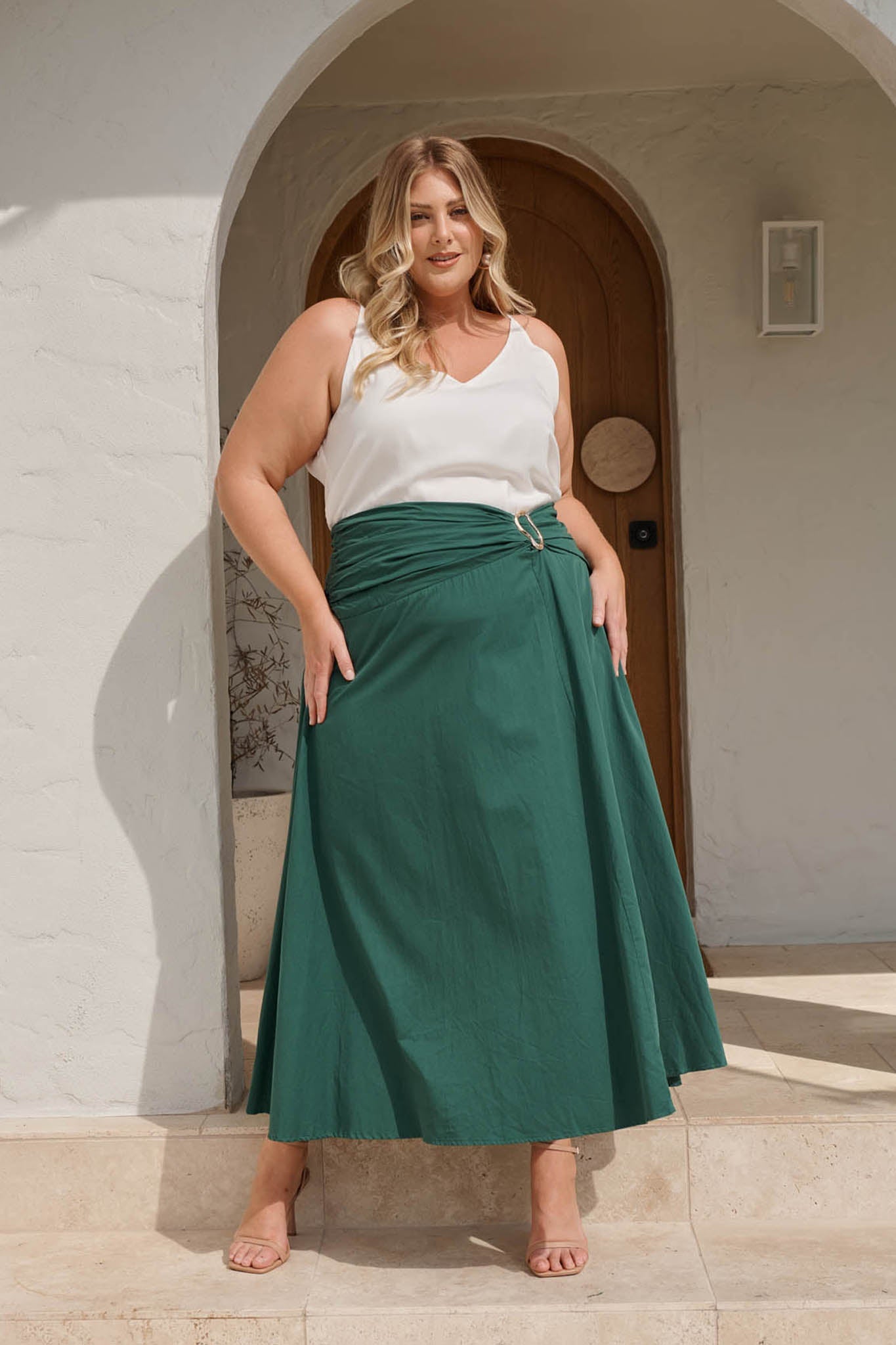 Emerald Dusk to Dawn Maxi Skirt