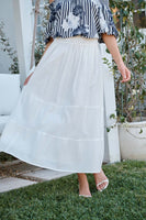 Elegant White Cotton Aina Maxi Skirt