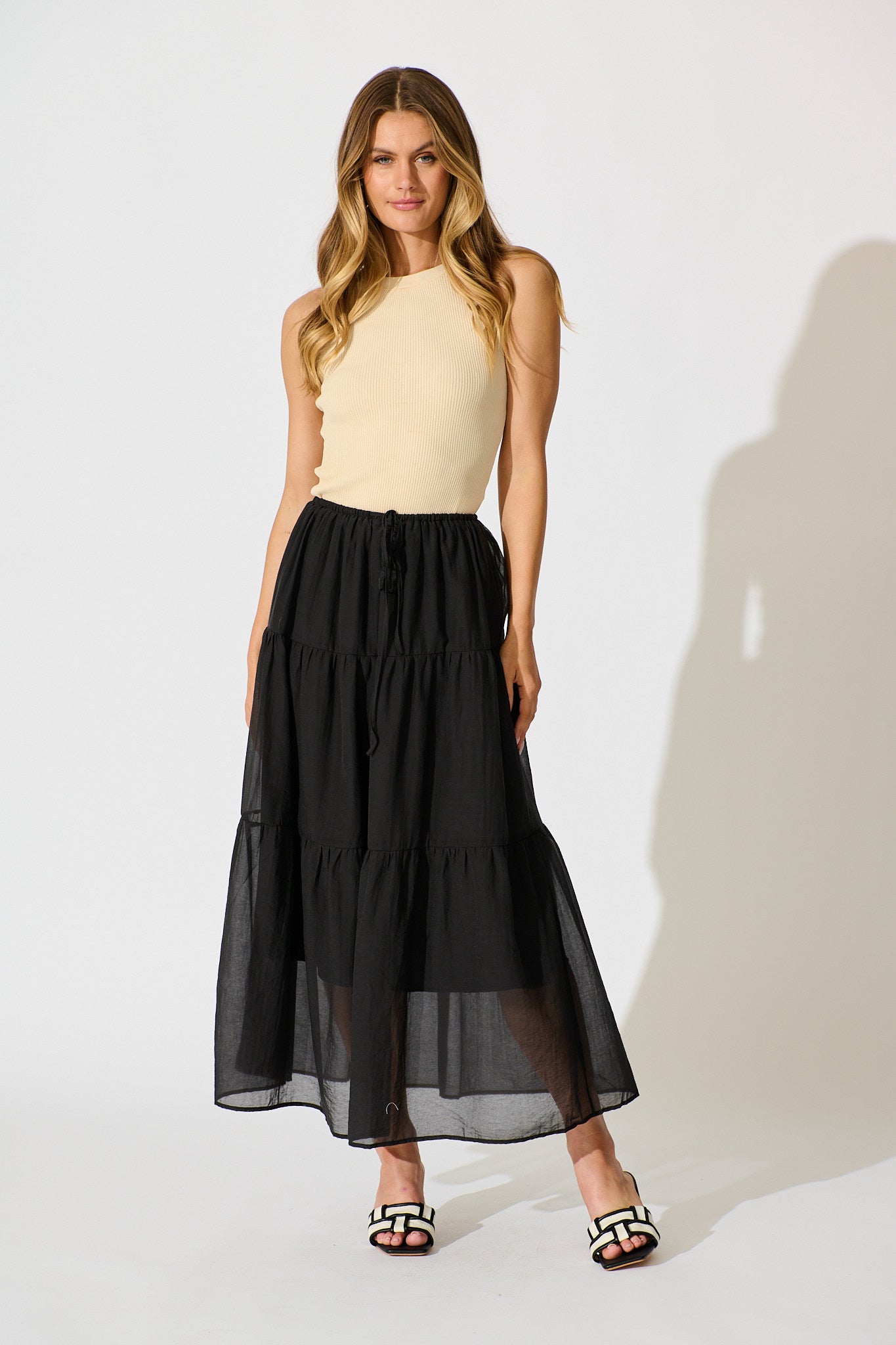 Chic Black Cotton Maxi Skirt by Zoella