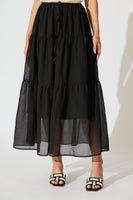 Chic Black Cotton Maxi Skirt by Zoella