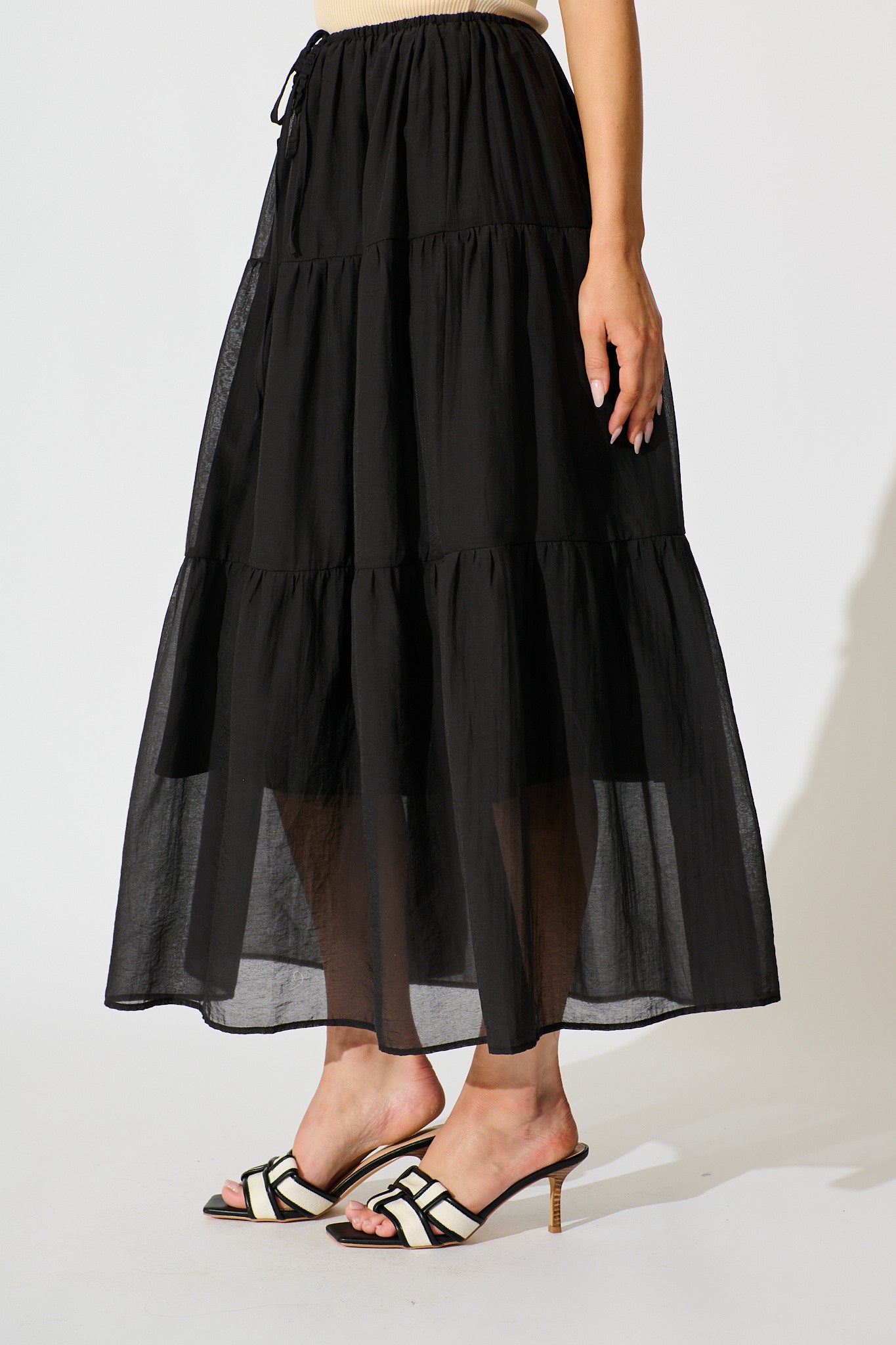 Chic Black Cotton Maxi Skirt by Zoella