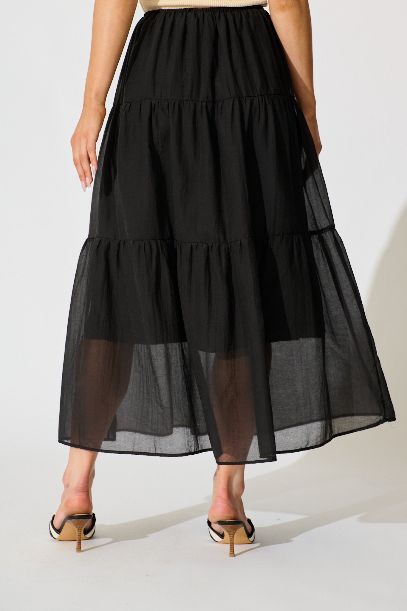 Chic Black Cotton Maxi Skirt by Zoella