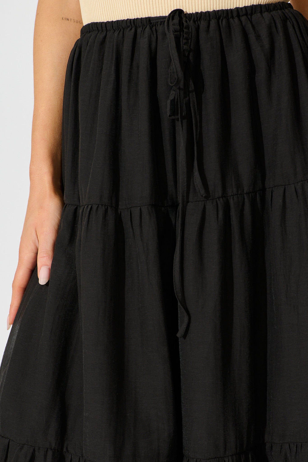 Chic Black Cotton Maxi Skirt by Zoella