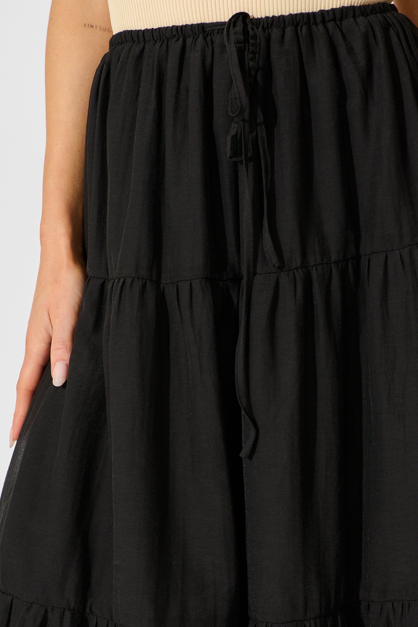 Chic Black Cotton Maxi Skirt by Zoella