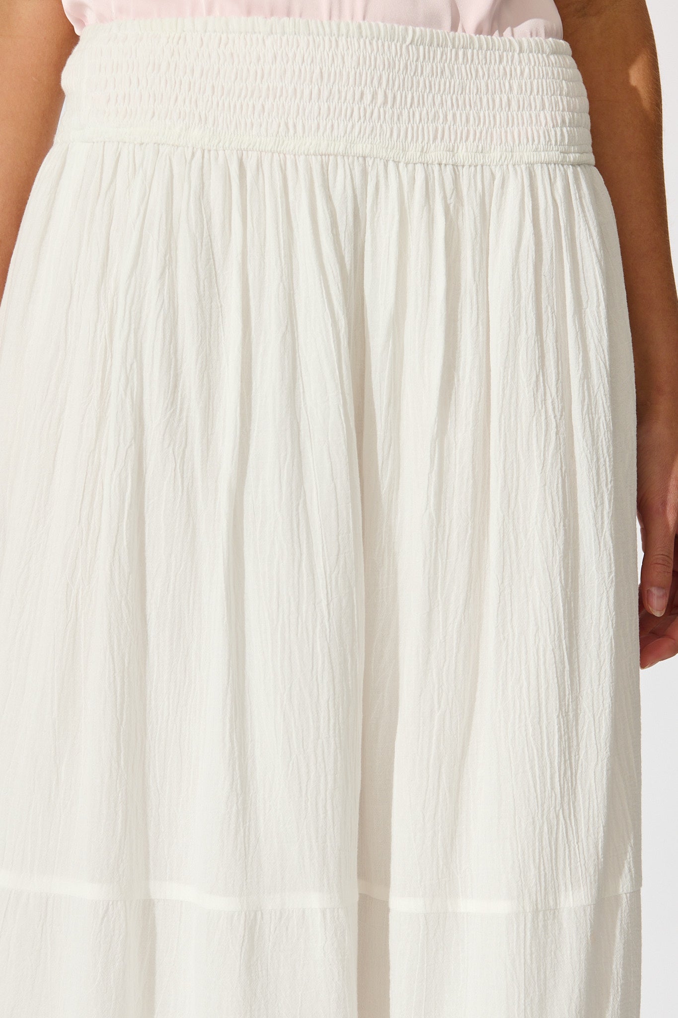 Elegant White Cotton Aina Maxi Skirt