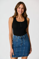 Dark Blue Wash Sundae Denim Skirt