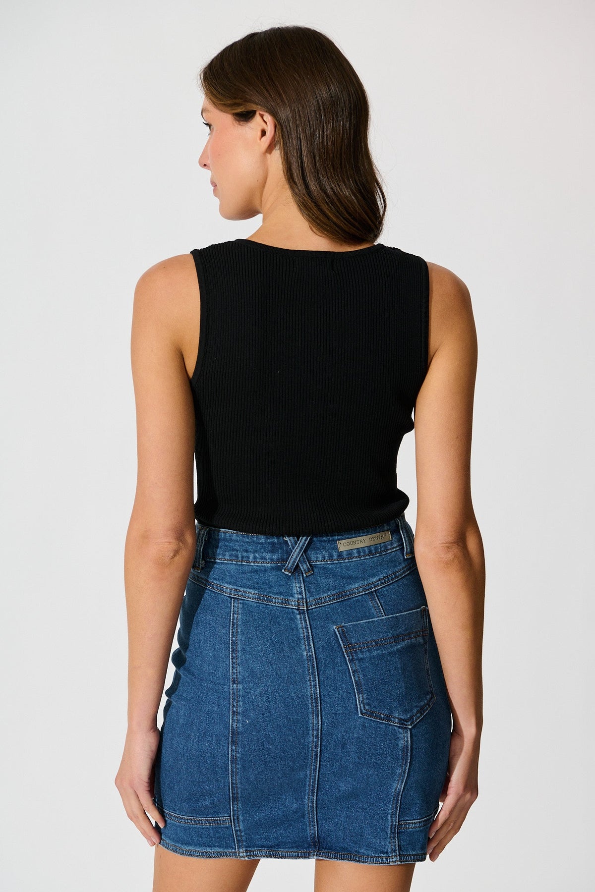 Dark Blue Wash Sundae Denim Skirt