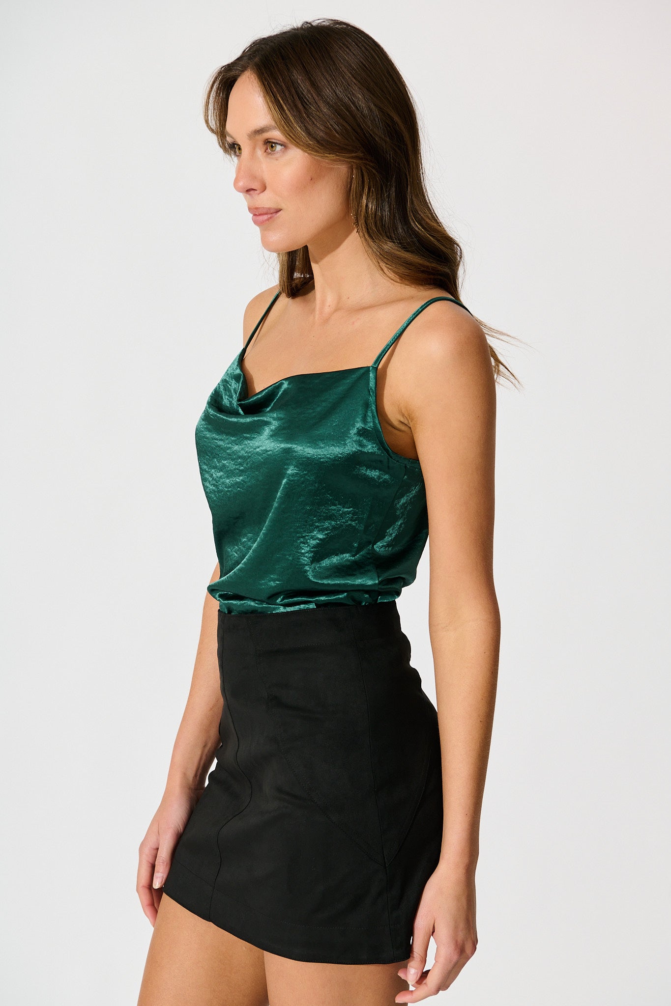 Black Suedette Arya Skirt