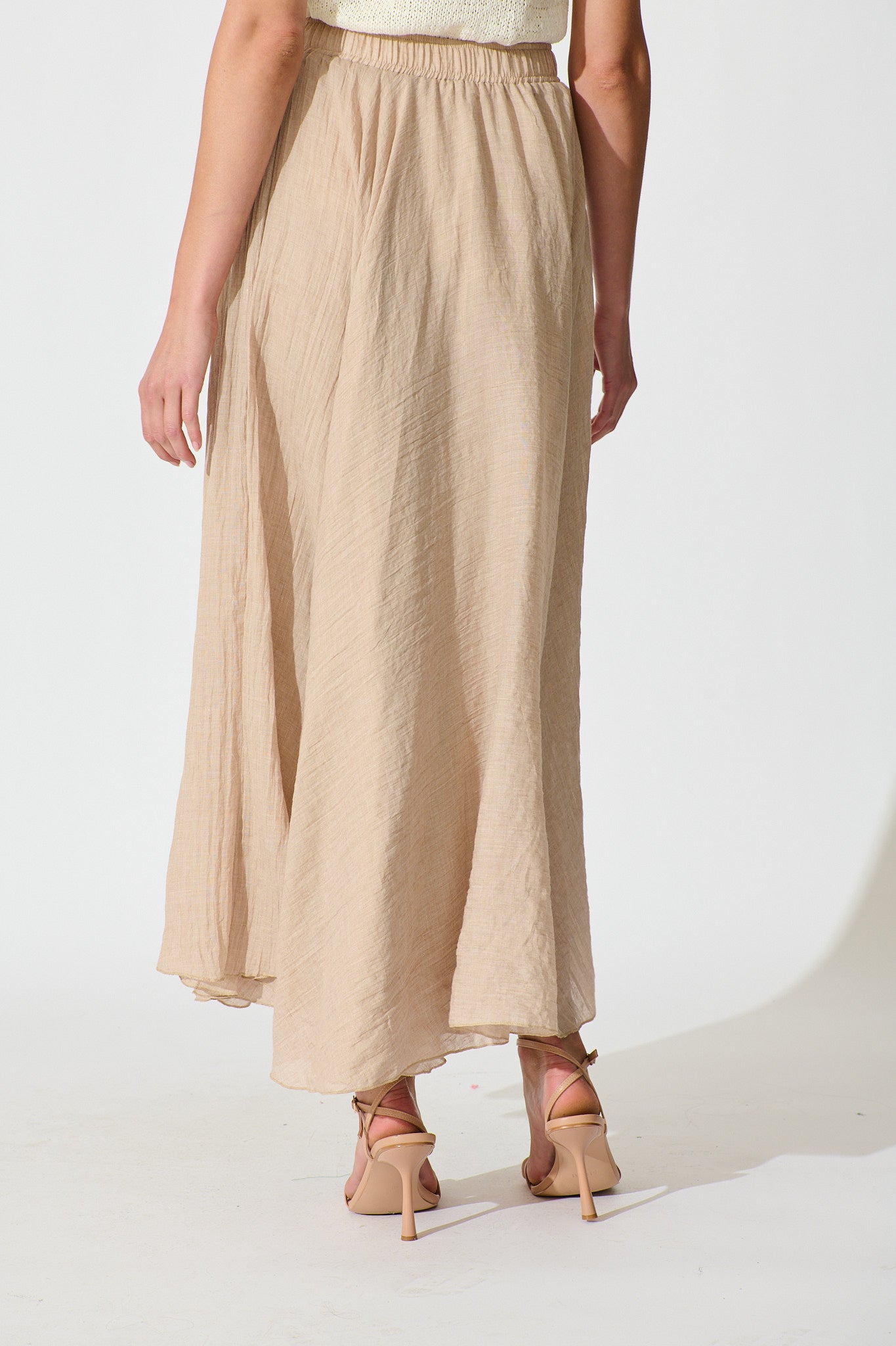 Taupe Cotton Leora Maxi Skirt