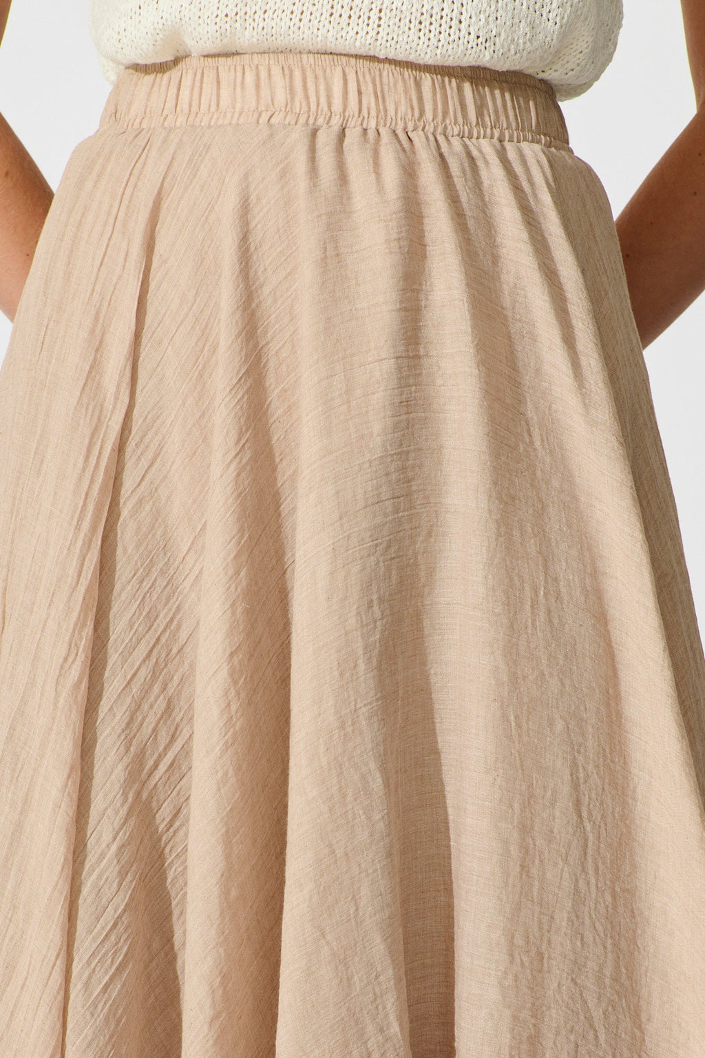 Taupe Cotton Leora Maxi Skirt