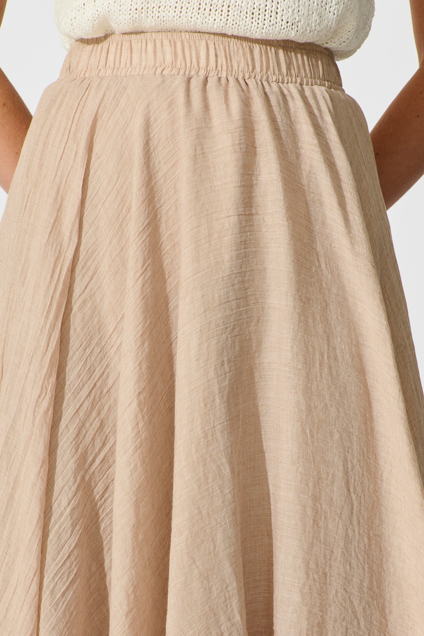Taupe Cotton Leora Maxi Skirt