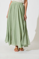 Sage Cotton Leora Maxi Skirt
