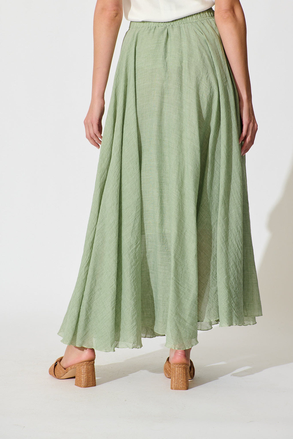 Sage Cotton Leora Maxi Skirt