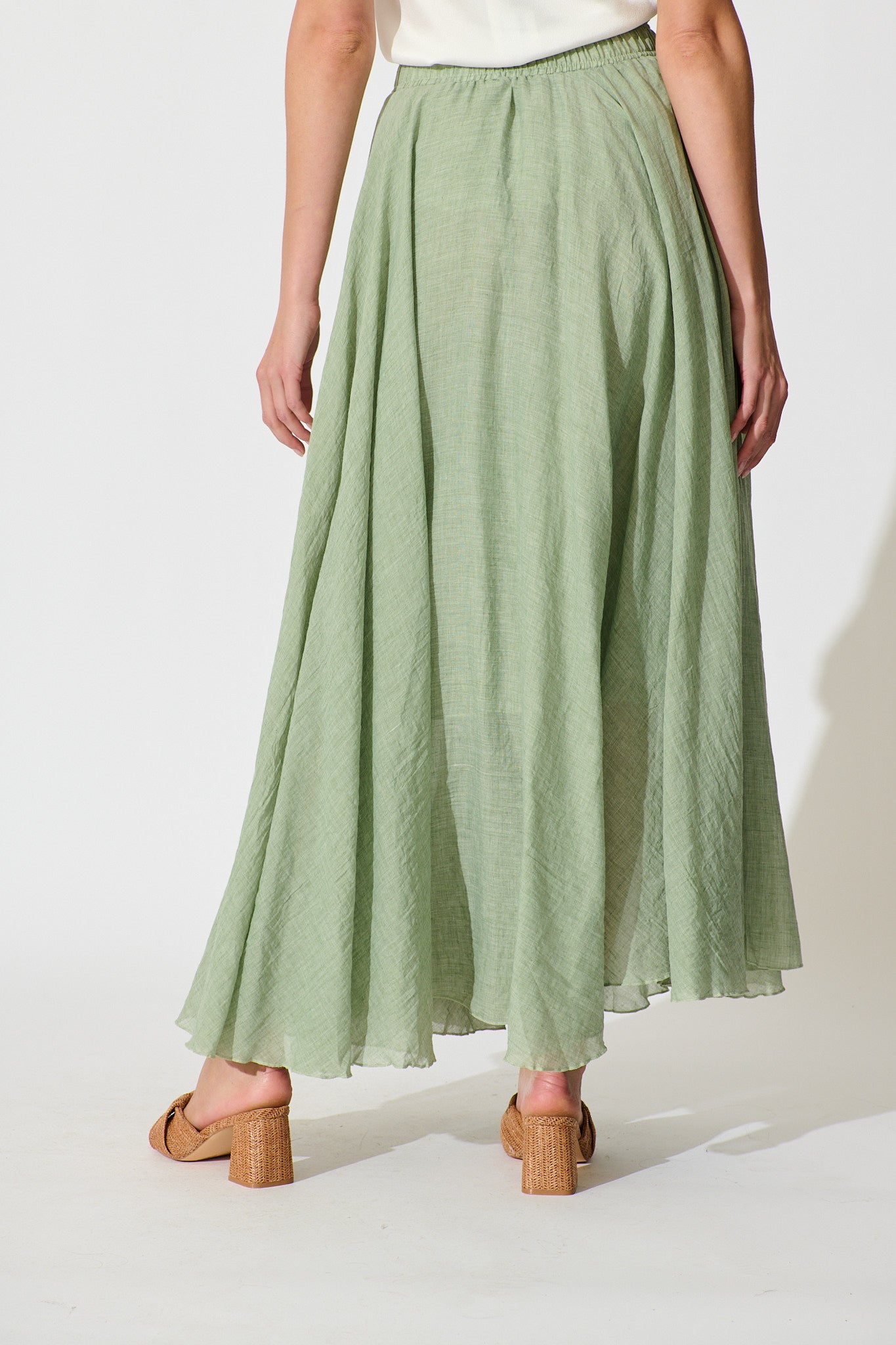 Sage Cotton Leora Maxi Skirt