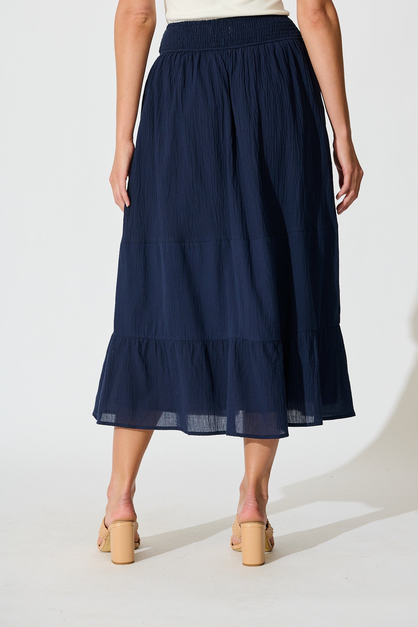 Navy Cotton Aina Maxi Skirt