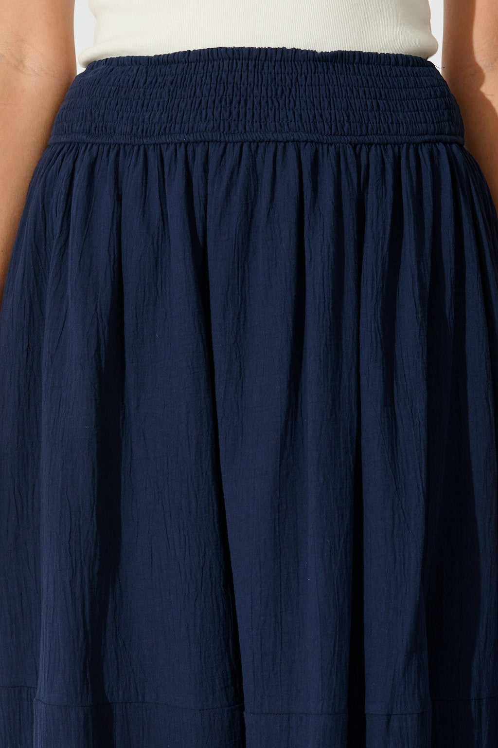 Navy Cotton Aina Maxi Skirt