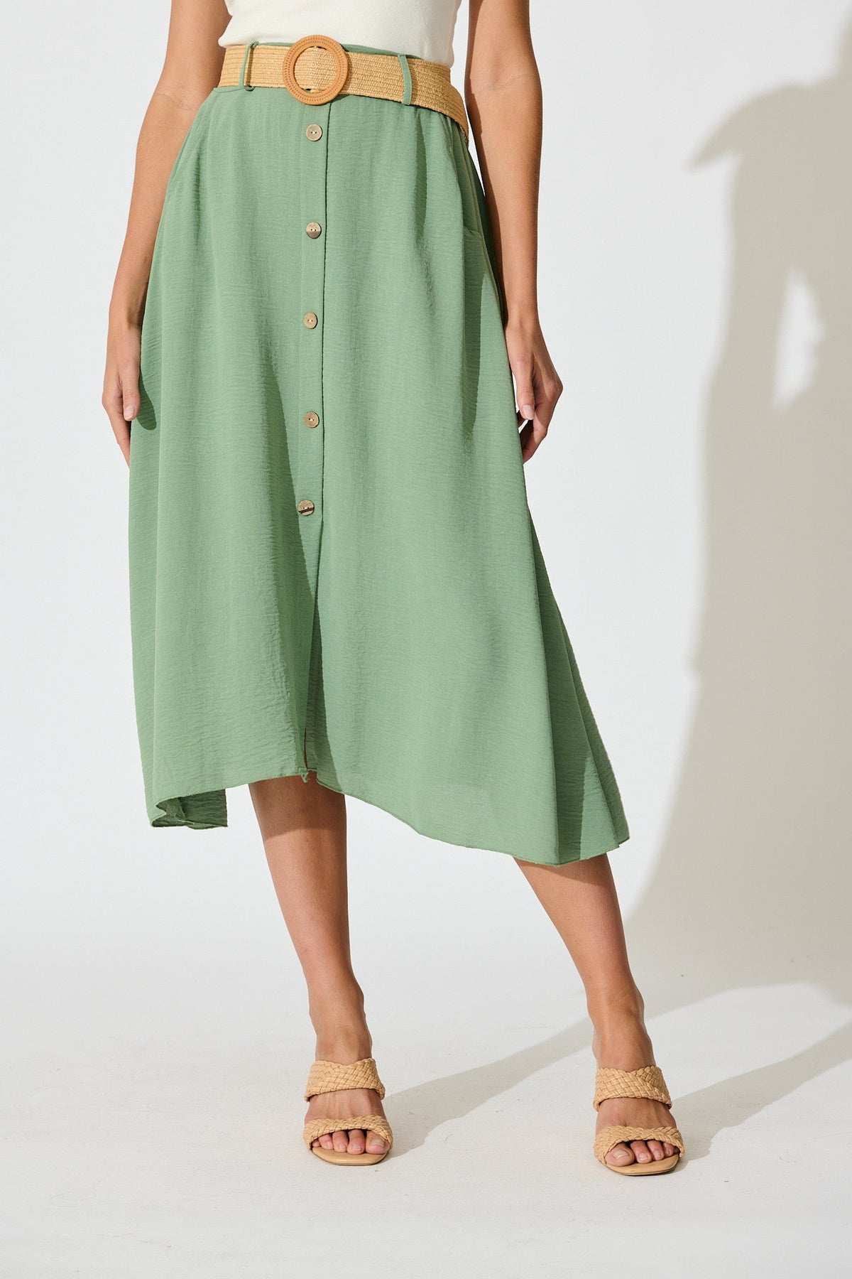 Sage Fawn Maxi Skirt with Belt