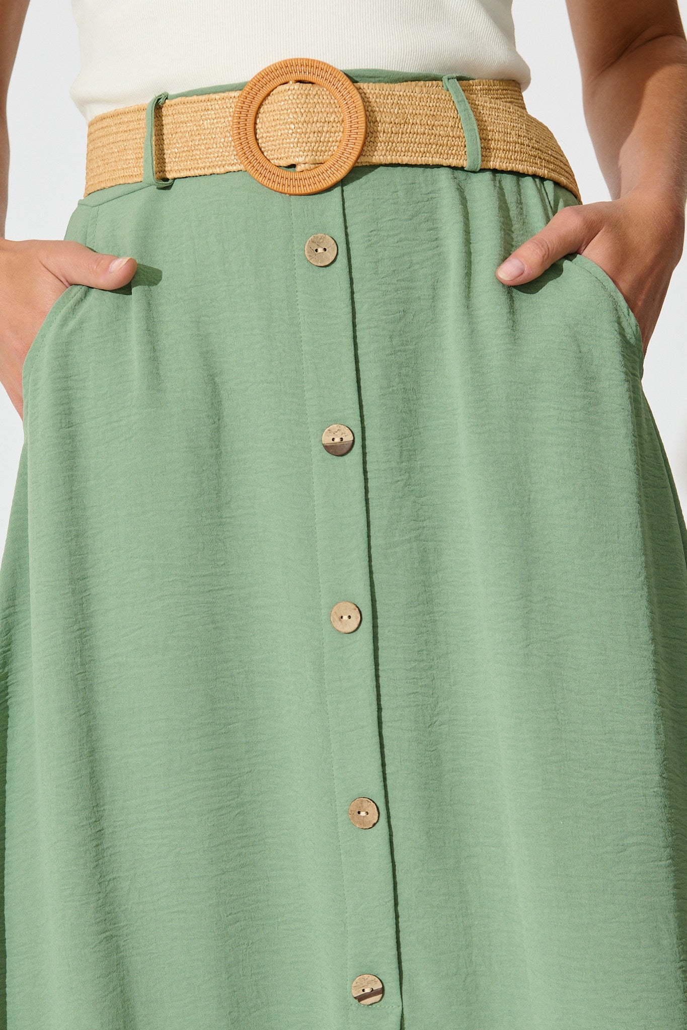 Sage Fawn Maxi Skirt with Belt